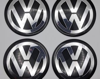 60 mm Volkswagen Nabendeckel Aufkleber 60 mm Aluminium 4er Set – Felgenlogo Sticker für Alufelgen – Schneller Versand aus Deutschland