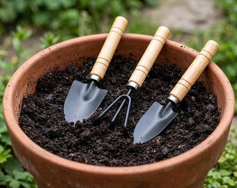 Mini-Gartenwerkzeugset, tragbare Handschaufel und Rechen für Pflanzen