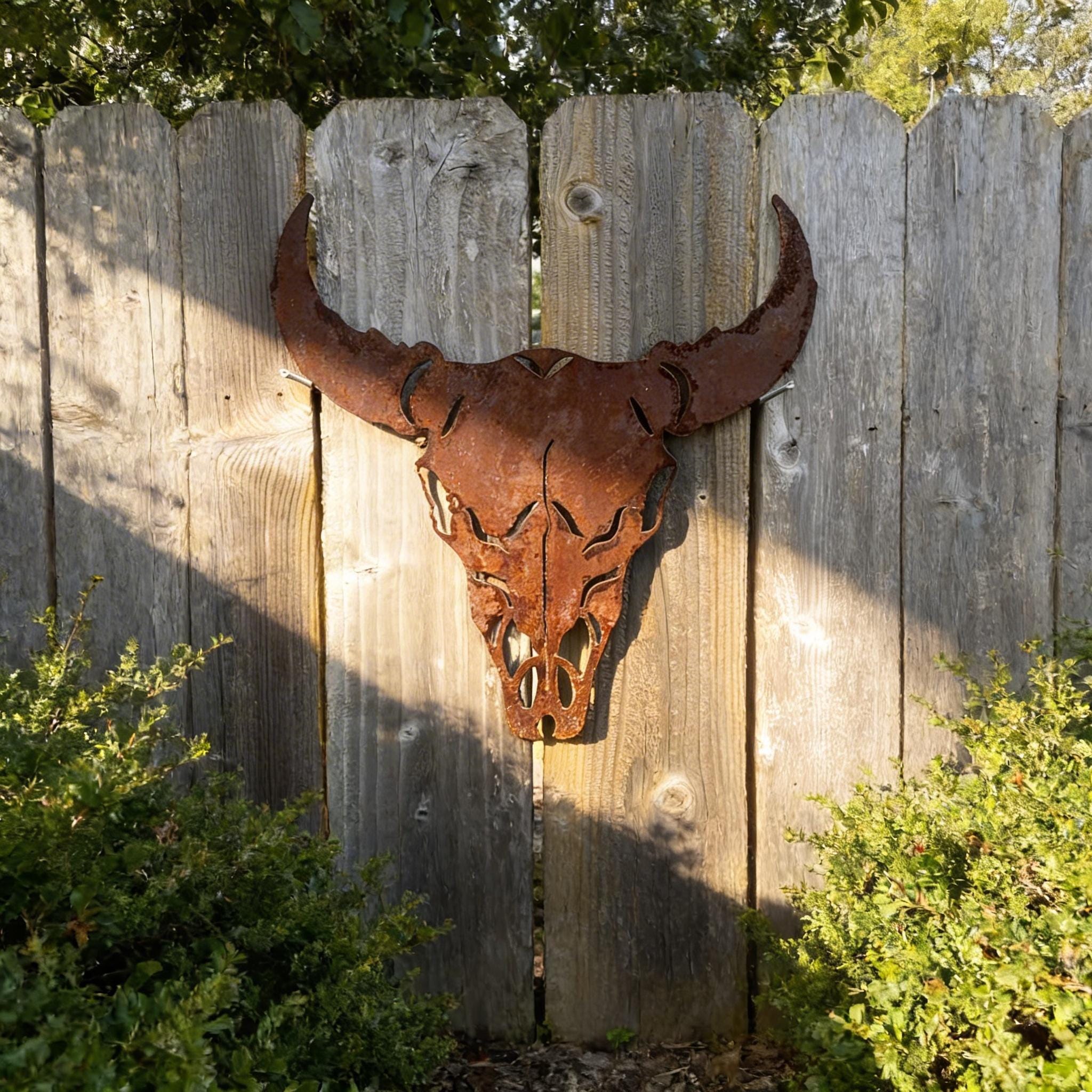 Rustic Bull Rustic Bull Skull Wall Decor, Metal Western Wall Art, Cowboy Farmhouse ...