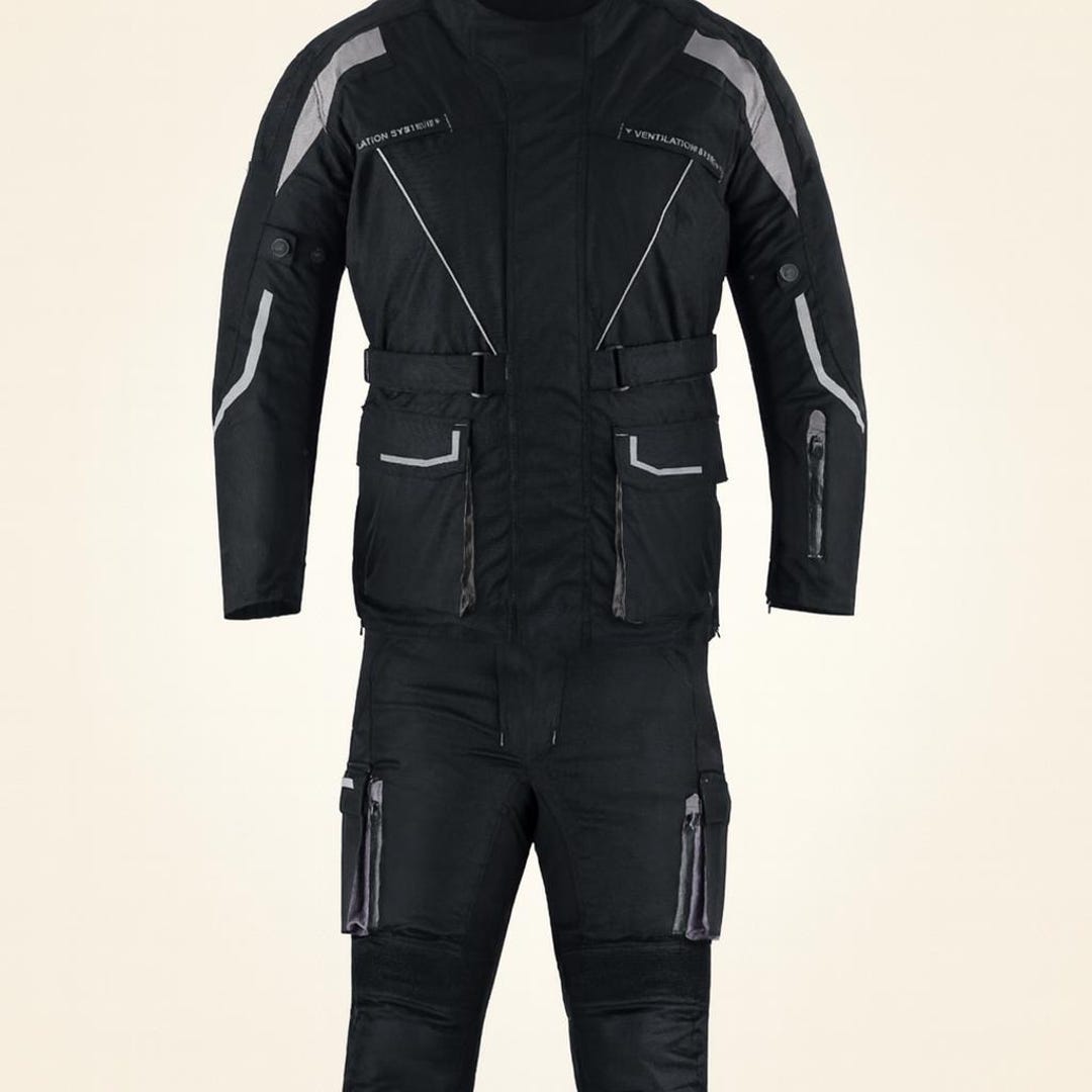 Men's Textile Motorcycle Suit | 2-piece Waterproof Riding Gear, Short ...