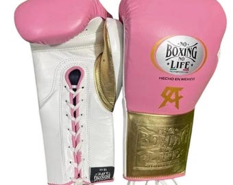 No Boxing No Life Leather Training Gloves, Pro Sparring Gear, Genuine Cowhide, Lace-Up/Velcro winning boxing gloves