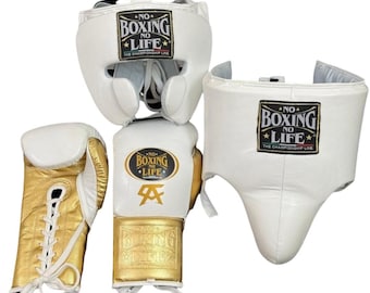 No Boxing No Life Leather Training Gloves, Head Protection, Groin Guard, punching bag, mma gloves, winning boxing gloves