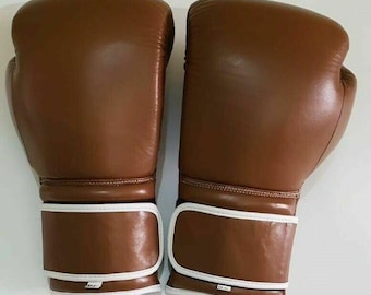 No Boxing No Life Leather Training Gloves, Pro Sparring Gear, Genuine Cowhide, Lace-Up/Velcro winning boxing gloves