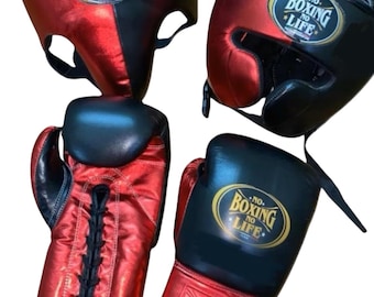 No Boxing No Life Leather Training Gloves, Head Protection, Groin Guard, punching bag, mma gloves, winning boxing gloves