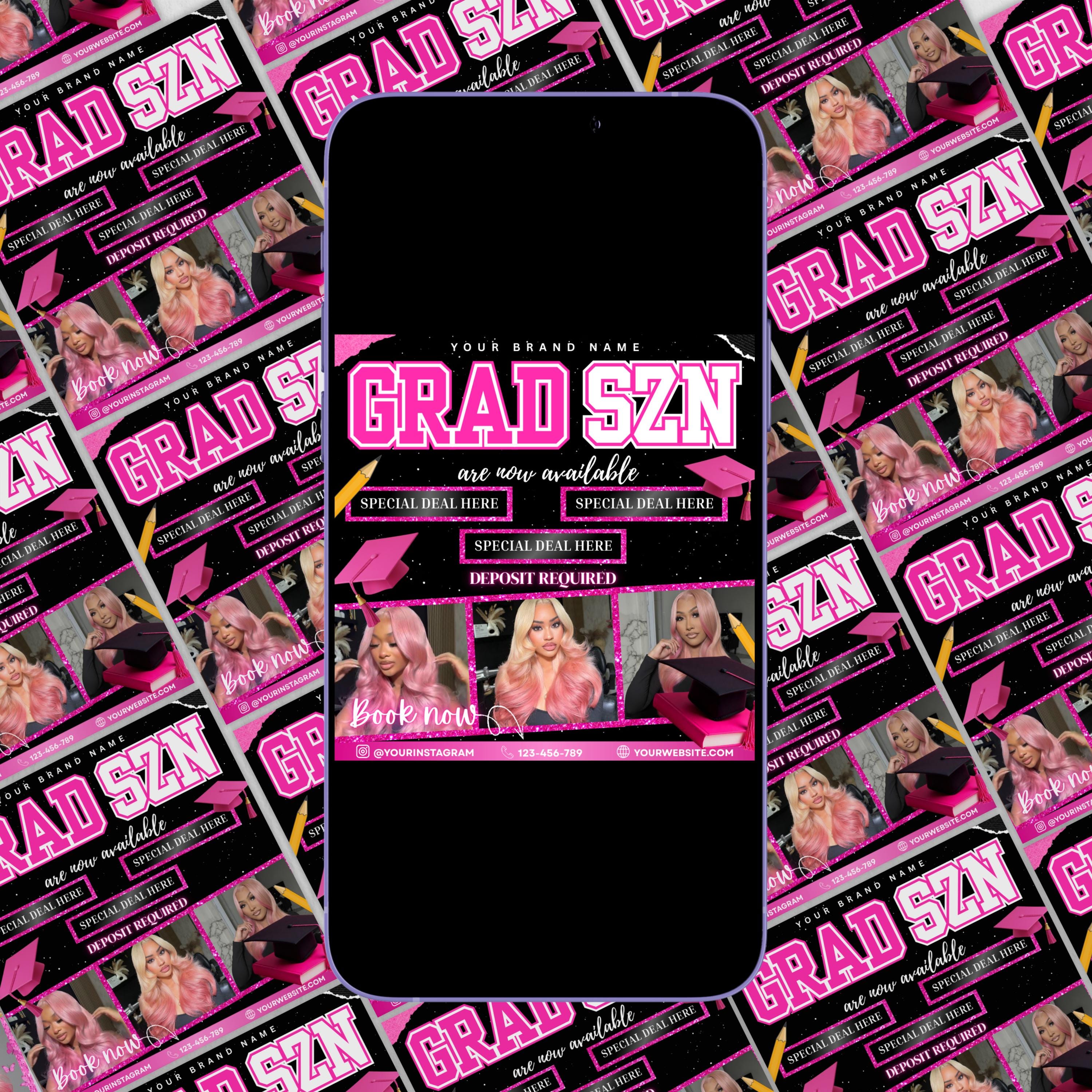 Grad Week Flyer Grad Szn Booking Flyer, Graduation Special Flyer, Graduation Deals ...