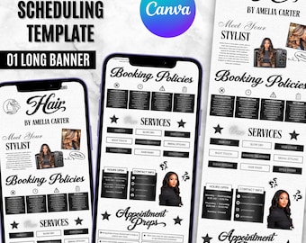 Acuity Scheduling Template Hair Stylist, Acuity Scheduling Template, Booking Site Template Lash Makeup Hair, Canva Editable
