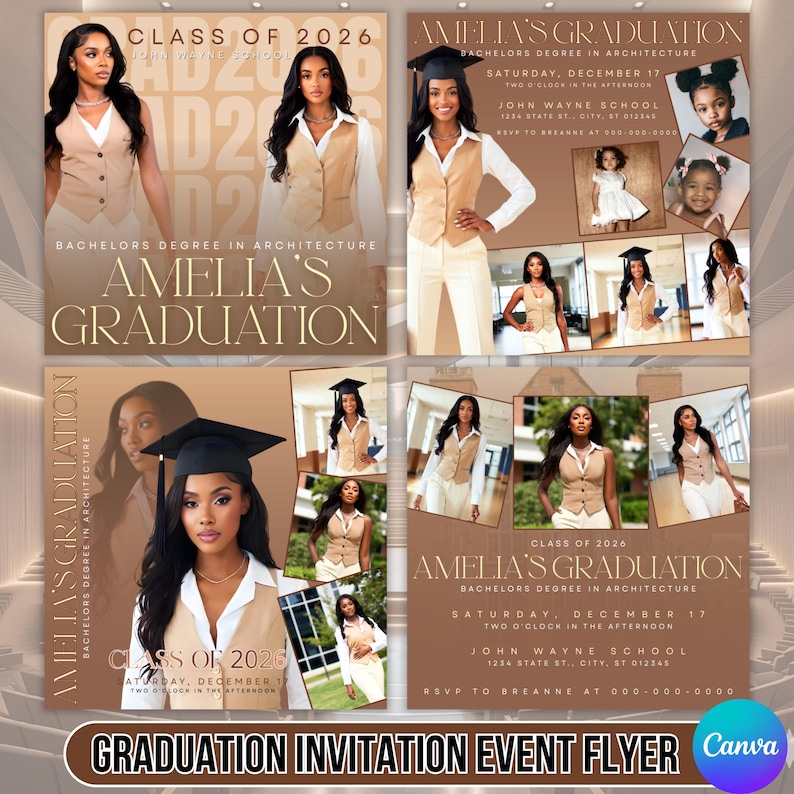 Graduation Party Invitation, Class of 2026, DIY Graduation Flyer ...