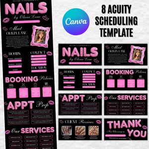 Nail Tech Acuity Terminplaner Template, Acuity Nail Buchungsseite, DIY Nail Tech Website Template, Nail Buchungsseite, Large Banner Acuity Bild 4