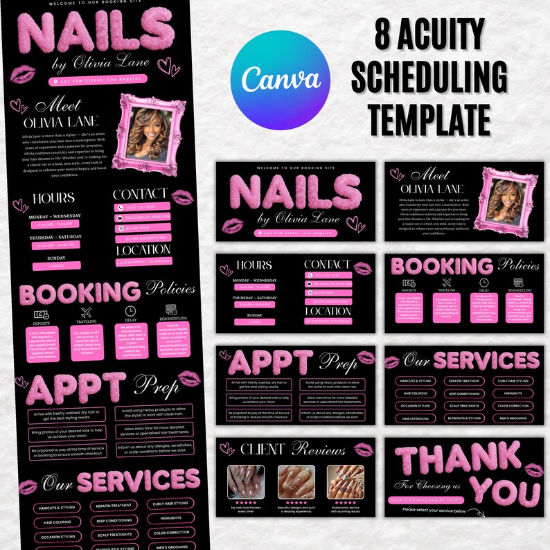 Nail Tech Acuity Terminplaner Template, Acuity Nail Buchungsseite, DIY Nail Tech Website Template, Nail Buchungsseite, Large Banner Acuity Bild 4