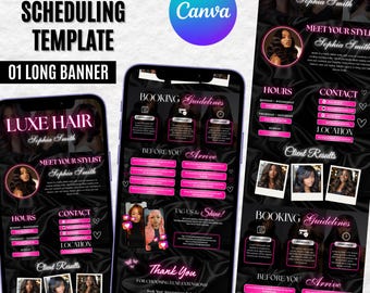 Acuity Scheduling Website Template, Booking Site Template, Acuity Scheduling Template, Hair Lash Nails Braids Booking Site, Canva template