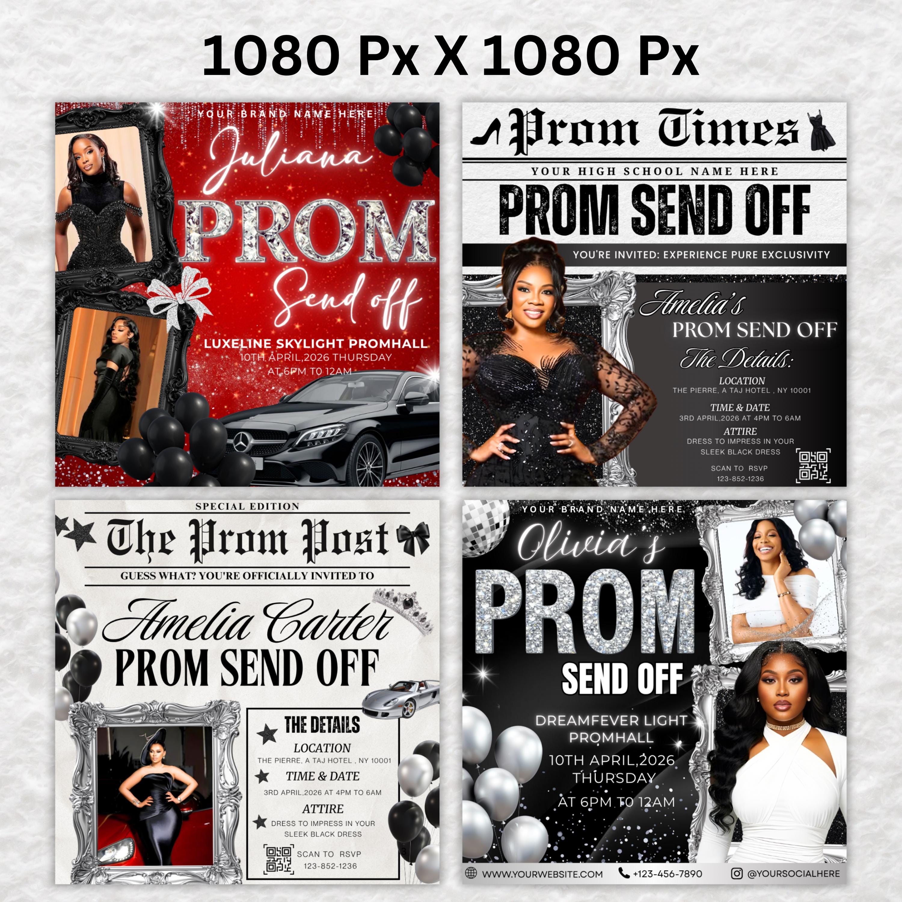 Prom Send off Flyer Bundle, DIY Prom Queen Flyer, Prom Invitation Flyer ...