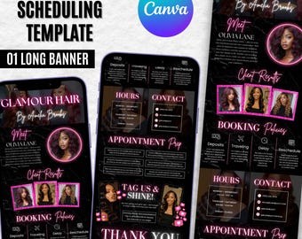Acuity Scheduling Website Template, Booking Site Template, Acuity Scheduling Template, Hair Lash Nails Braids Booking Site, Canva template