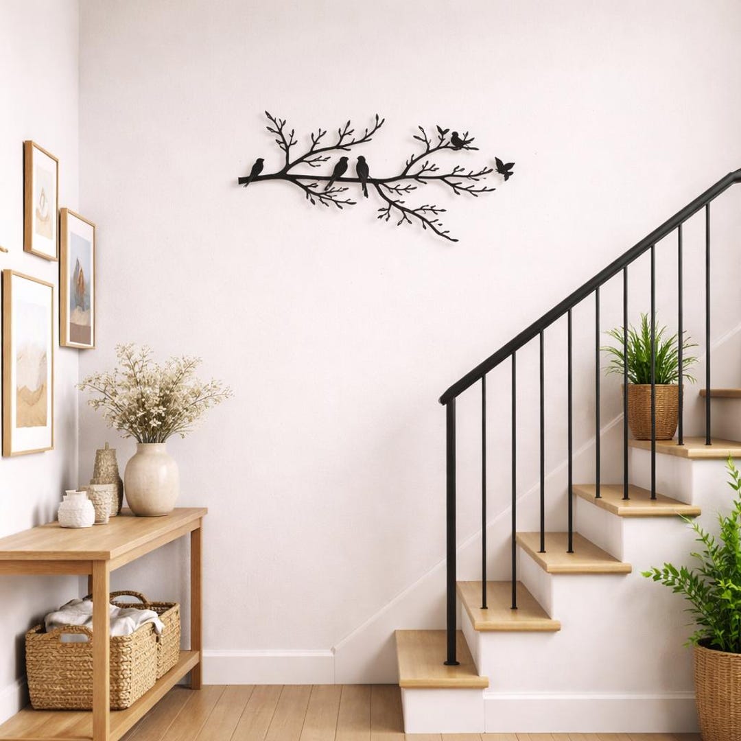 Birds on Branch Metal Wall Art, Nature Wall Decor, Bird Wall Art ...