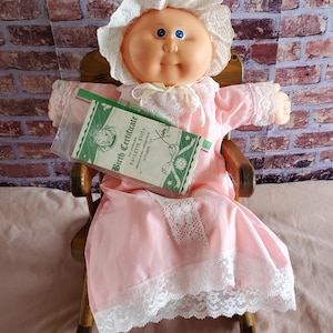 Vintage 1985 Cabbage Patch Kids Preemie Paulette Evita W/Birth Certificate
