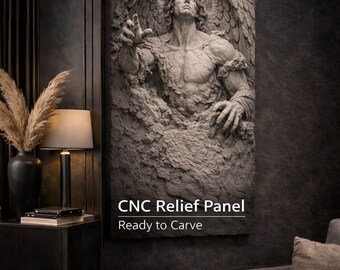 Angel Relief STL | Detailed CNC Wall Panel Carving Model (Digital Download)