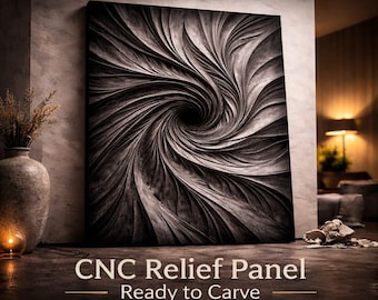 Architectural Relief Texture STL | Modern CNC Wall Panel | Depth Map Ready | 3D Relief Model for CNC Carving | Abstract Architectural Panel