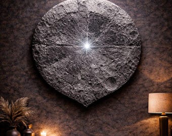 Moon Surface Clock STL – CNC Relief Clock Model – Wall Clock STL File – 3D Relief Design for Cnc Router – Lunar Texture Clock