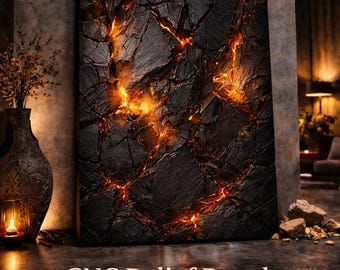 Volcanic Lava Wall Panel STL for CNC | Cracked Magma Texture Relief | High Detail 3D CNC File | Architectural Wall Panel