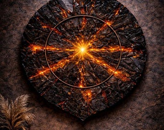 Volcanic Core Clock STL – CNC Wall Art Relief File (Digital Download)