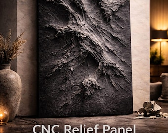 Organic Texture STL Relief Panel | Modern Abstract CNC Carving File (Digital Download)