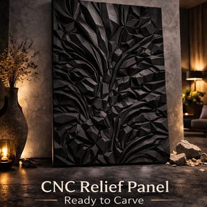 Lyxig geometrisk väggpanel i STL-format – CNC-reliefpanel – 3D-väggstruktur – Djupkarta med hög detaljrikedom – Arkitektonisk CNC-design – Klar att snidas