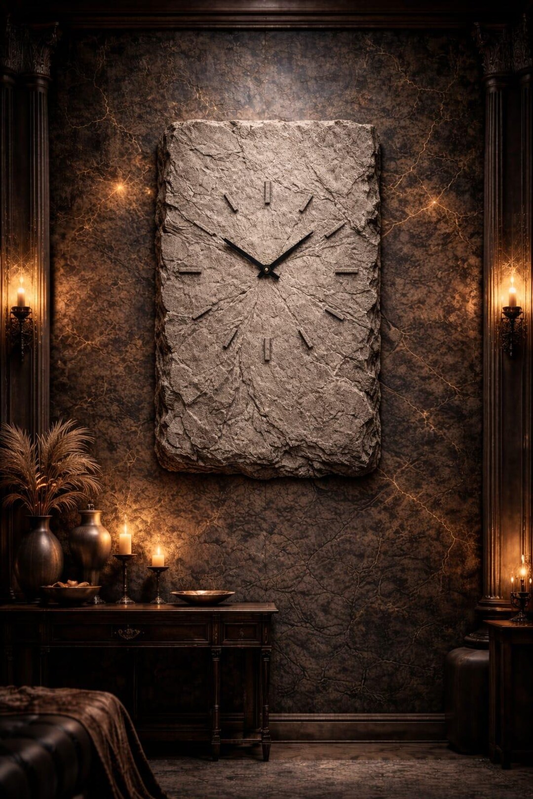 Stone Clock STL – CNC Relief Clock Design – Rock Texture Wall Clock ...