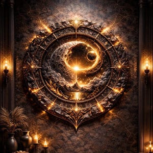 Reloj de eclipse celestial STL – Reloj de pared CNC en relieve / Diseño de reloj decorativo para fresadora CNC / Tallado de alta precisión STL