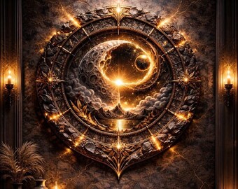 Celestial Eclipse Clock STL – CNC Wall Clock Relief | Decorative Clock Design for Cnc Router | High Detail Carving STL