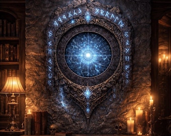 RuneGate Chronos – Arcane Clock STL | CNC Router File | 3D Relief Wall Clock | Runic Time Portal CNC Design