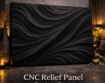 Organic Wave Wall Panel STL | CNC Relief Panel | Modern 3D Wall Texture | Abstract Flow Pattern | Ready to Carve CNC File