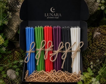 Ritual-bijenwasspreukkaarsen – gekleurde meditatiekit 15,5 cm