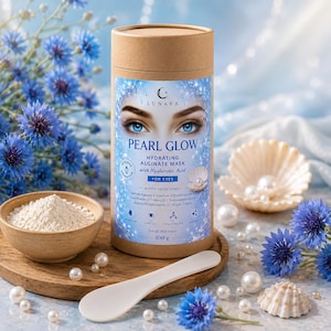 Pearl Glow Alginat Ögonmask med Hyaluronsyra Pärlpulver Allantoin Vitamin E