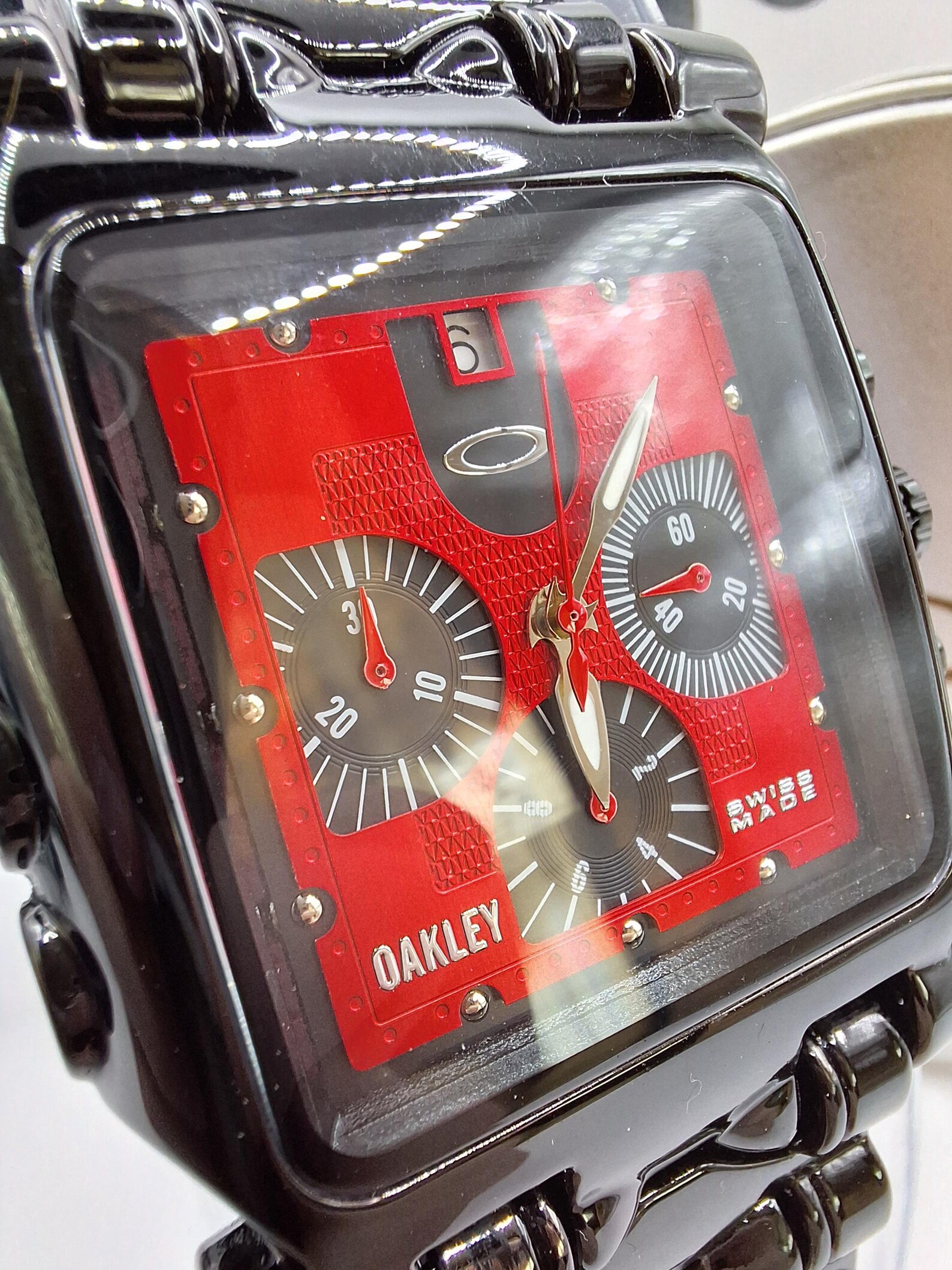 Oraley Machine Oakley Minute Machine Chronograph Red Dial Oakley Men's Watch Collector ...