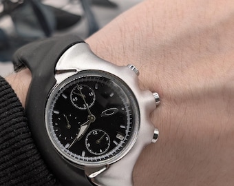Vintage Oakley Chronograph Watch Black Dial Futuristic Design
