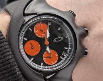 Vintage Oakley Chronograph Black & Orange Dial Sport Design