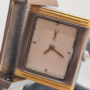 Yves Saint Laurent Style Watch Square Dial Two-Tone Minimal Design image 7