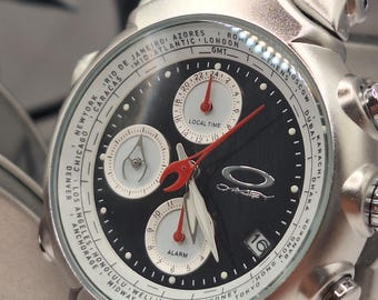 Oakley Style Watch Black Dial Futuristic Design