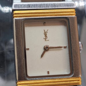 Yves Saint Laurent Style Watch Square Dial Two-Tone Minimal Design image 9