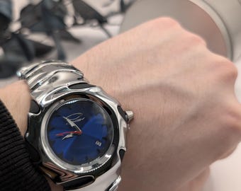 Vintage Oakley Watch Blue Sunburst Dial Futuristic Design