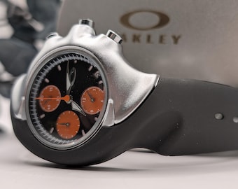 Vintage Oakley Chronograph Black Dial Orange Subdials Design
