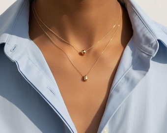 Dainty Teardrop Necklace • Delicate Charm Necklace • Minimalist Bridal Jewelry • Bridesmaid Gift For Her