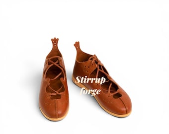 Sapatos romanos de couro Calceus, calçados romanos históricos feitos à mão, sapatos de couro com cadarço para reconstituição histórica LARP.