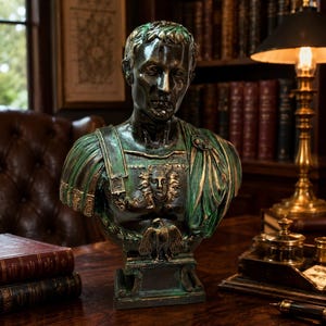 Julius Caesar Aged Bronze Effect Roman Statue Ancient Rome Gift