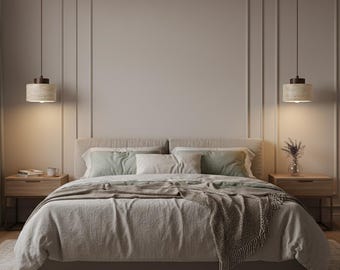 Wabi Sabi Pendant Light, Japandi Ceiling Lamp, Minimalist Hanging Light