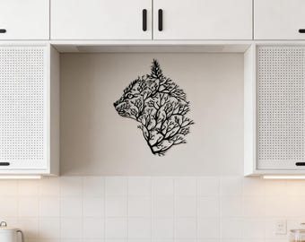 Katzen Wandkunst, Ast Katze Silhouette Wanddekor, Minimalistisches Katzendekor, Tierliebhaber Geschenk