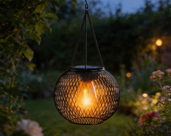 Vintage Solar Laterne Garten Licht, Outdoor Hängelaterne Wasserdicht (3 Styles)