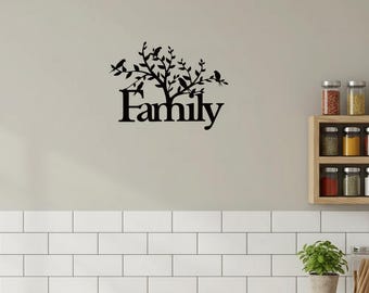 Family Tree Metall Wandschild, Baum Wandkunst, Home Decor