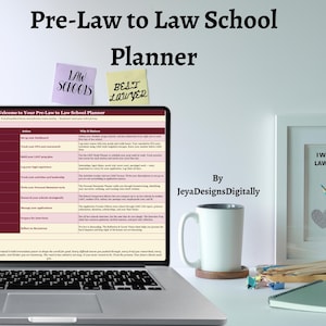 Pre Law Planner Excel Spreadsheet | LSAT Study Planner | Law School Application Tracker GPA Calculator  | Pre Law Student Organizer