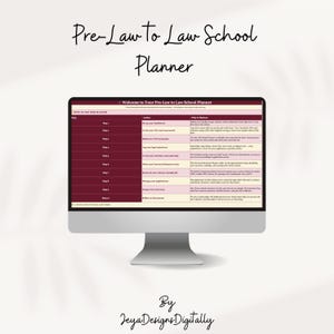 Pre-Law to Law School Planner | LSAT Study, GPA Tracker, Application Organizer (Digital)