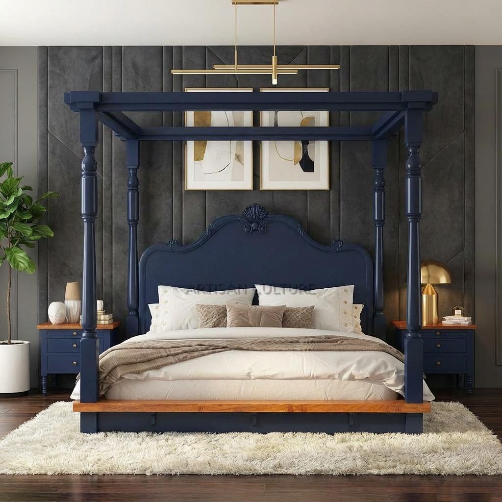 Antique canopy bed - Etsy 日本
